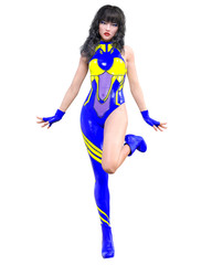 3D comics cosplay anime girl.