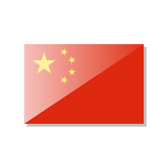 National flag of China with highlight. Vector illustration.