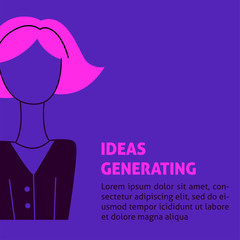 A square vector image with doodle business avatars for presentation design and web site. Office professions freehand image