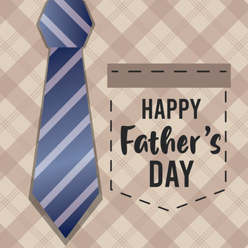 happy fathers day card with male shirt and necktie