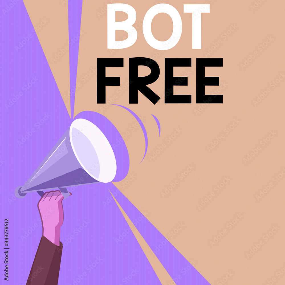 Poster word writing text bot free. business photo showcasing a computer program that works automatically in