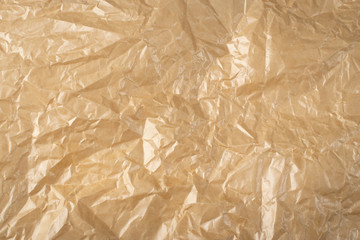 Sheet of Brown Thin Crumpled Craft Paper Background