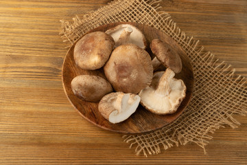 Fresh Shiitake Mushrooms, Raw Shitake, Healthy Organic Asian Fungi