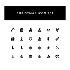 Christmas vector icon set with glyph style design