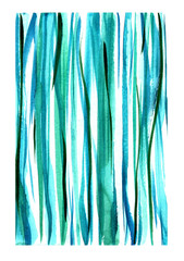 watercolor vertical green blue stripes for background