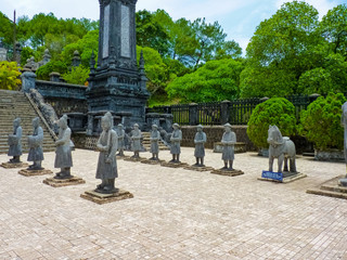 Tomb of Khai Dinh with Manadarin hnour guard, Hue, Vietnam