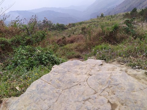 Mountain Landscape In The Mountains With Stone And Blue Sky In Summer Of Nagaland India