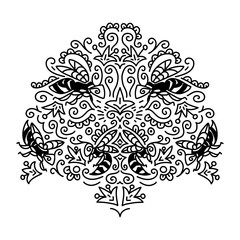 Hand drawn illustration of wasps. Vector pattern with doodles of wasps, flowers and decorative elements.