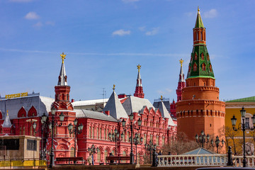 Russia. View of the Moscow Kremlin. Walk around Moscow on a cloudy day.