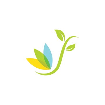 green leaf ecology nature element background vector icon of go green