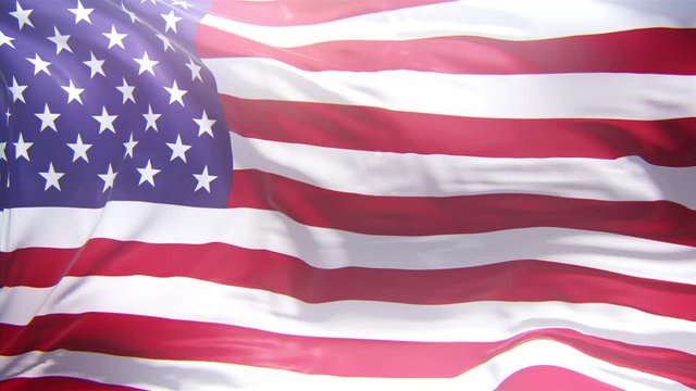4K flag for the USA, united states of America flag in 4K loop, waving in slow motion