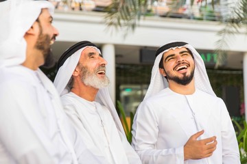 Fototapeta na wymiar Group of businessmen in Dubai