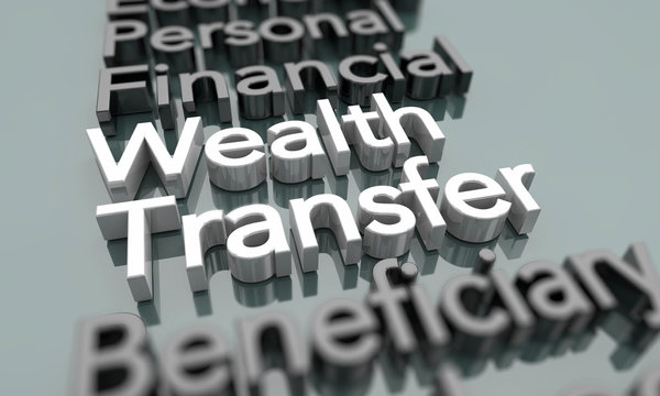 Wealth Transfer Income Redistribution Balance Words 3d Illustration