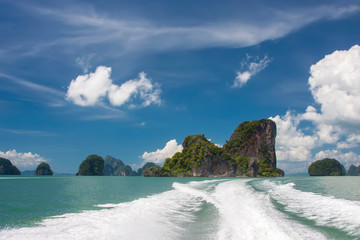 Green rocky islands in thailand