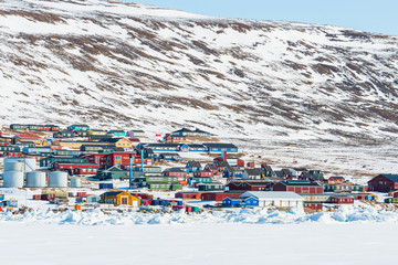 Buidings at Qaanaaq village, Greenland © Mikael