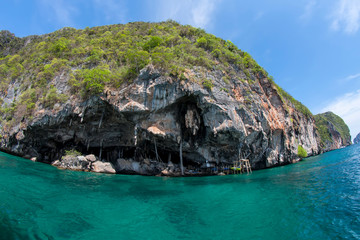 Beautiful quiet bay with warm sea water