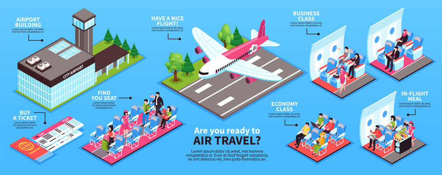 Airplane Isometric Infographics
