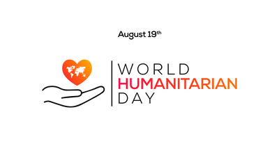 Vector illustration on the theme of World Humanitarian day observed each year on August 19th worldwide. - obrazy, fototapety, plakaty