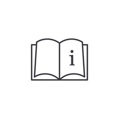 Book with info instructions sign, User Guide Icon. Vector isolated line sign