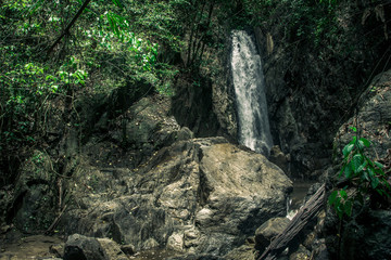 Waterfall in the beautiful jungle of Thailand