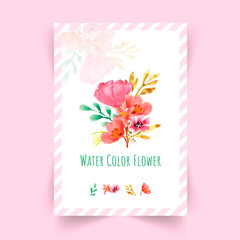 Water color Floral Illustration Vector.Wedding vector invite card Watercolor designer element.