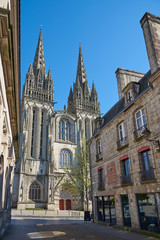 Fototapeta na wymiar quimper cathédrale in brittany france
