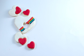sugar cookies, cut out cookies, father's day cookies,
Mother's day sugar cookies, love day, pride day, red, white and rainbow colors