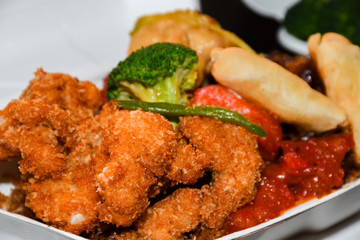 Asian food specialties, street food for sale