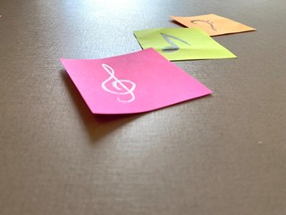 Music game. Cards for music education. Musical notes and clefs