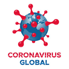 Cornavirus cell in the form of globe, illustration