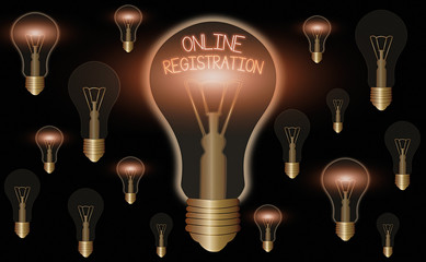 Handwriting text writing Online Registration. Conceptual photo Process to Subscribe to Join an event club via Internet
