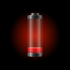 Realistic Detailed 3d Battery Charge Indicator Empty Concept. Vector