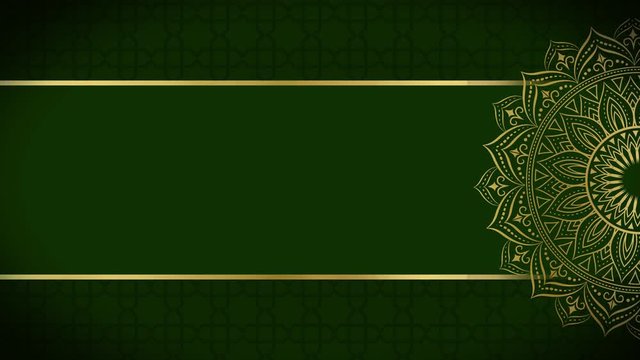 Green gold mandala looping footage