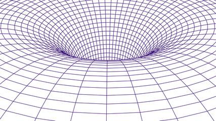 Abstract tunnel. Vector wormhole. 3D corridor mesh.