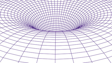Abstract tunnel. Vector wormhole. 3D corridor mesh.
