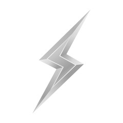 Metal 3d lightning. Vector illustration on white background.