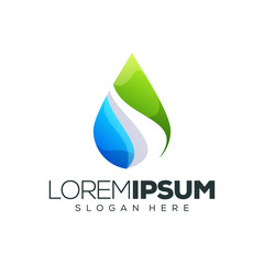 water leaf logo design vector illustration