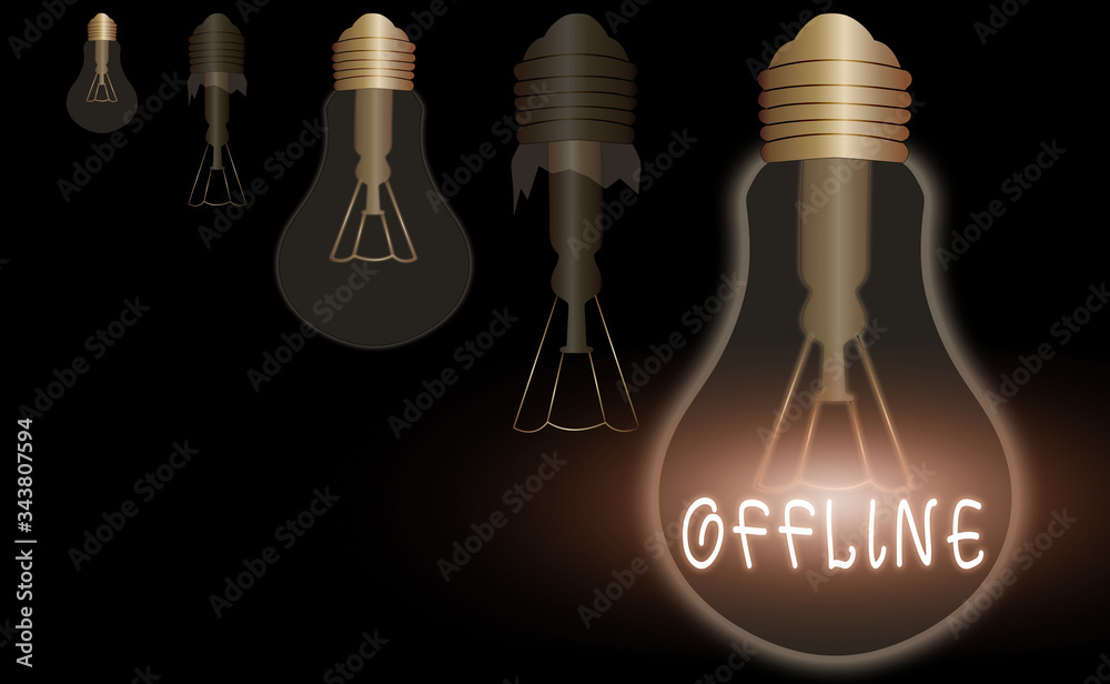 Poster text sign showing offline. business photo text not having directly connected to a computer or extern