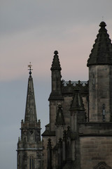 Fototapeta premium Top of medieval construction at main Edinburgh street