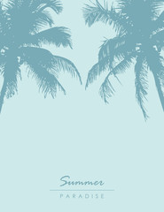 summer holiday palm tree tropical background vector illustration EPS10
