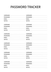 Obraz premium Password tracker, comfortable planner for organiser.
