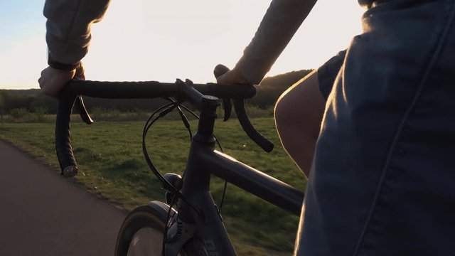 Bike riding in sunset