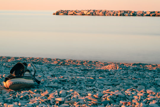 Il tramonto dalla spiaggia
