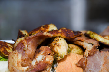 Street food displayed during food festival