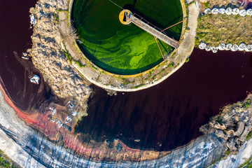 The art of pollution, Picture of an abandoned sewage tank from above.