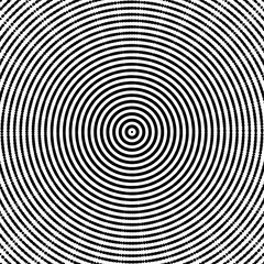 Naklejka premium Illustrazione geometrica astratta di cerchi concentrici in bianco e nero 