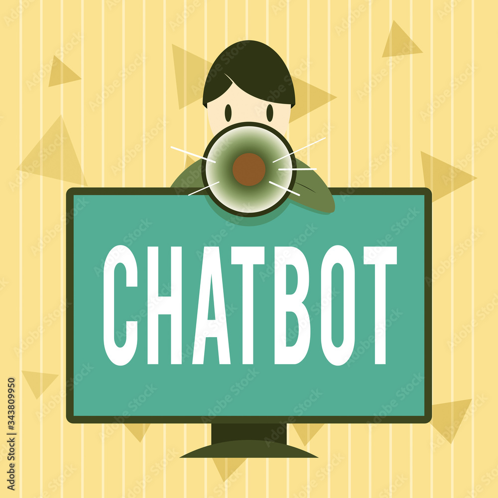 Poster handwriting text chatbot. conceptual photo a kind of computer program that simulates conversation ma