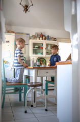 Brothers playing at home during quarantine