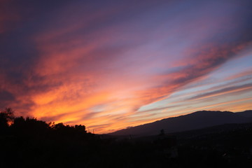 sunset in the mountains