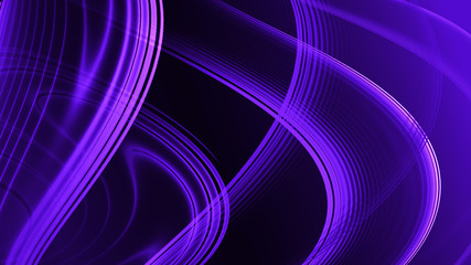 Abstract purple gradient geometric background. Neon light curved lines and shape with color graphic design.